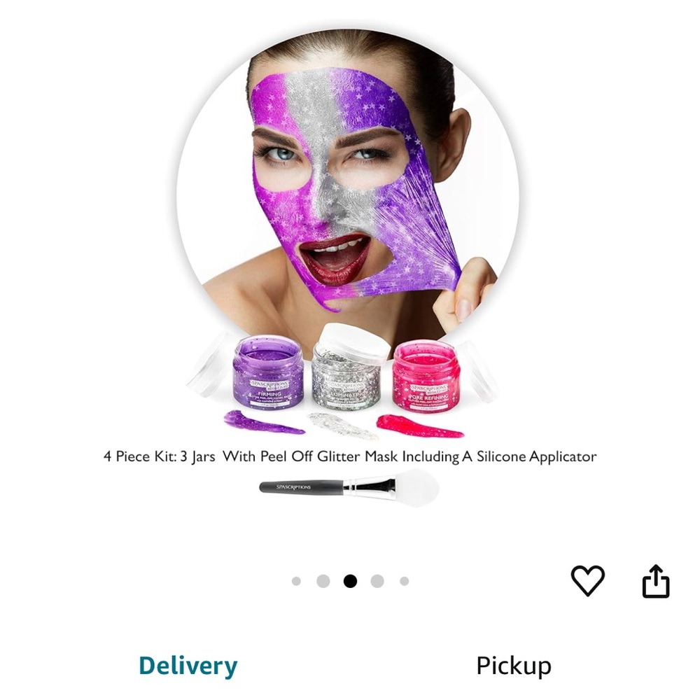 SpaScriptions BeDazzled- Firming & Pore Refining Glitter Peel-Off Masks - Picture 2 of 6